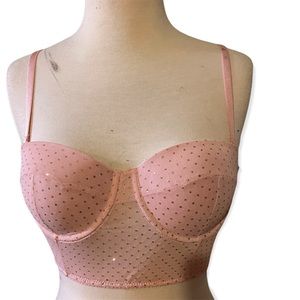 Forever 21 Intimates & Sleepwear Pink Convertible Bra With Gold Sparkles